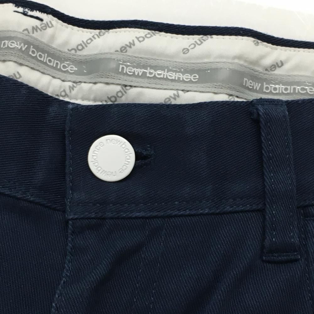 ニューバランスゴルフ パンツ ネイビー ロゴ刺しゅう コットン混