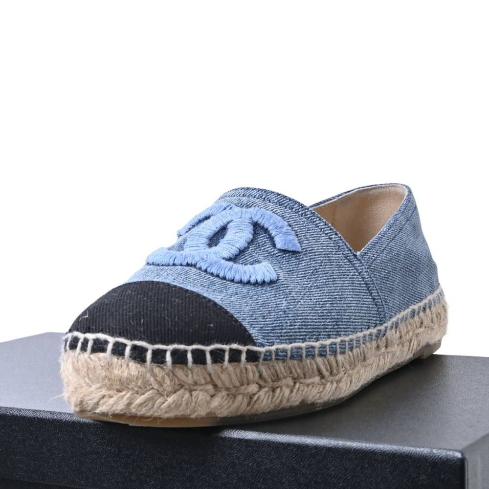 CHANEL デニム ココマーク エスパドリーユ サンダル - メルカリ