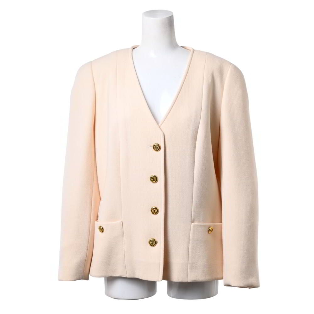 CHANEL ノーカラージャケット 40 ヴィンテージ　新品同様 CHANEL ノーカラージャケット 40 ヴィンテージ 新品同様