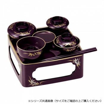 仏膳 6.0寸 タメ フチ金 蒔絵 蘭