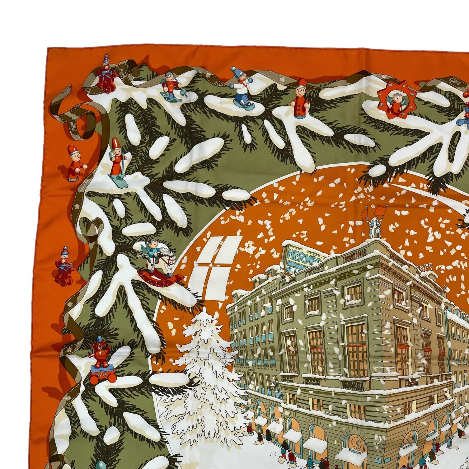 極美品 HERMES エルメス スカーフ カレ90 シルク Noël au 24 Faubourg