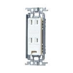 パナソニック 埋込アースターミナル付ダブルコンセント ホワイト スクエアプレート付 セット