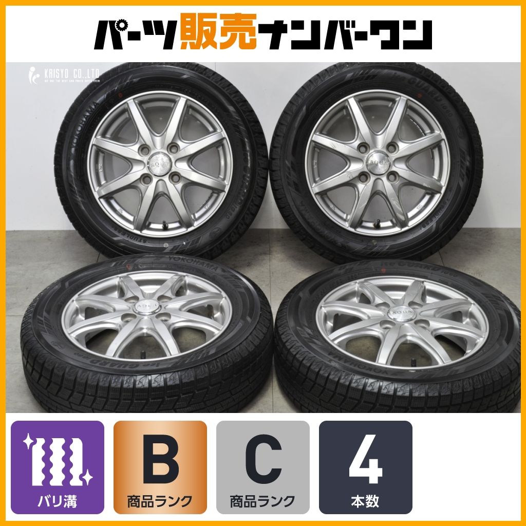 バリ溝】AQUA 13in 4.00B +45 PCD100 ヨコハマ アイスガード iG60 155 