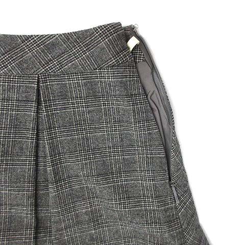ルネ Rene チェック スカート キュロット ショートパンツ グレー 36