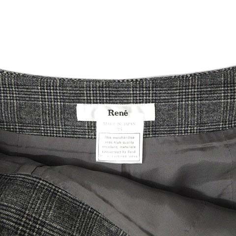 ルネ Rene チェック スカート キュロット ショートパンツ グレー 36