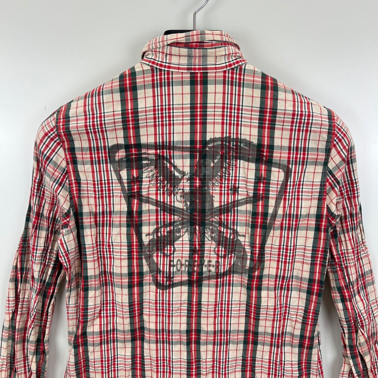 roar 00s y2k archive FREEDOM patch plaid L/S shirts 2 ロアー 二丁