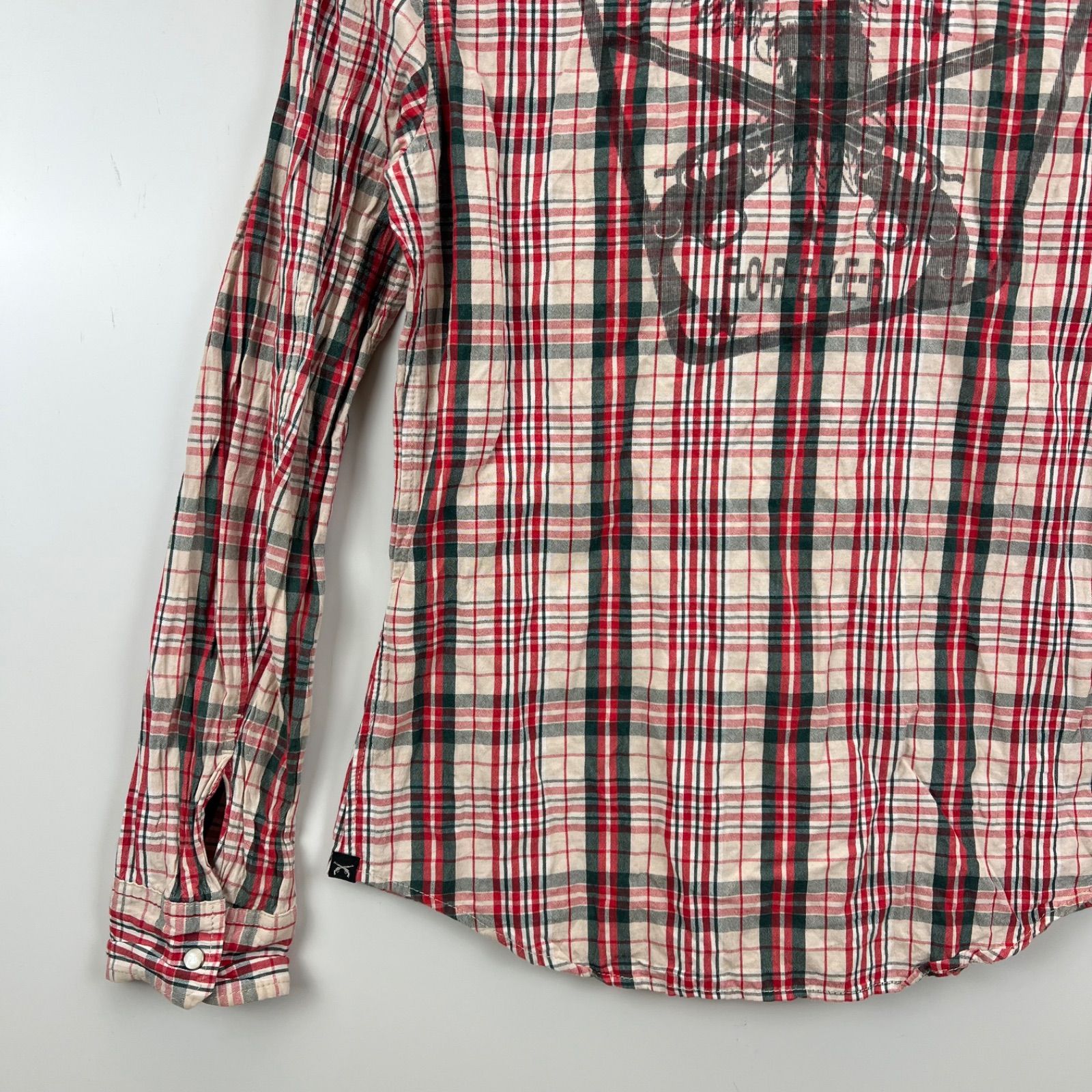 roar 00s y2k archive FREEDOM patch plaid L/S shirts 2 ロアー 二丁