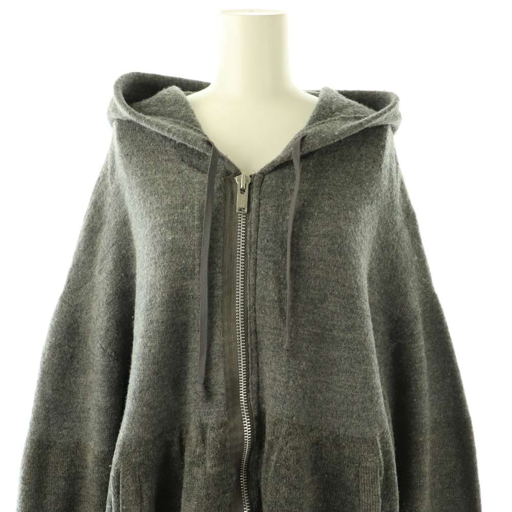 アンダーカバー UNDERCOVER 途中縮絨ロングニットフーディー パーカー