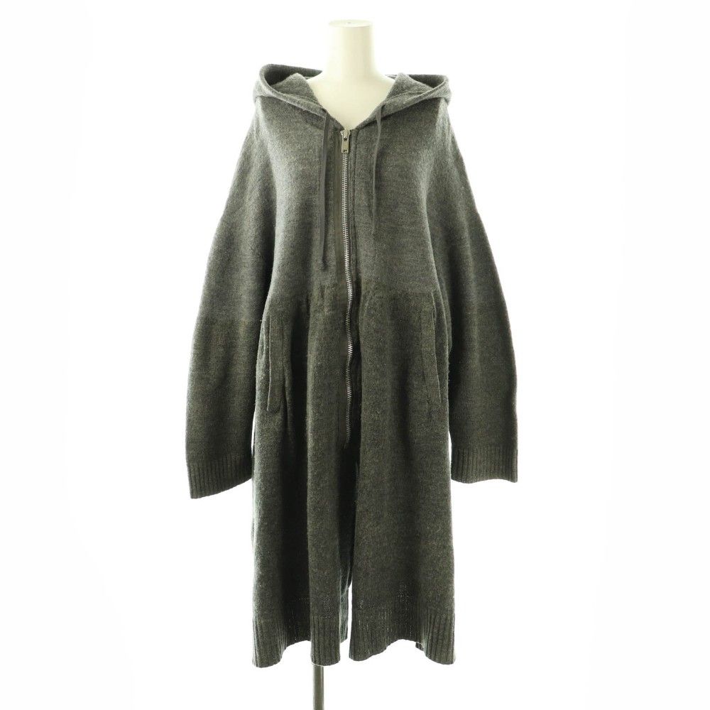 アンダーカバー UNDERCOVER 途中縮絨ロングニットフーディー パーカー