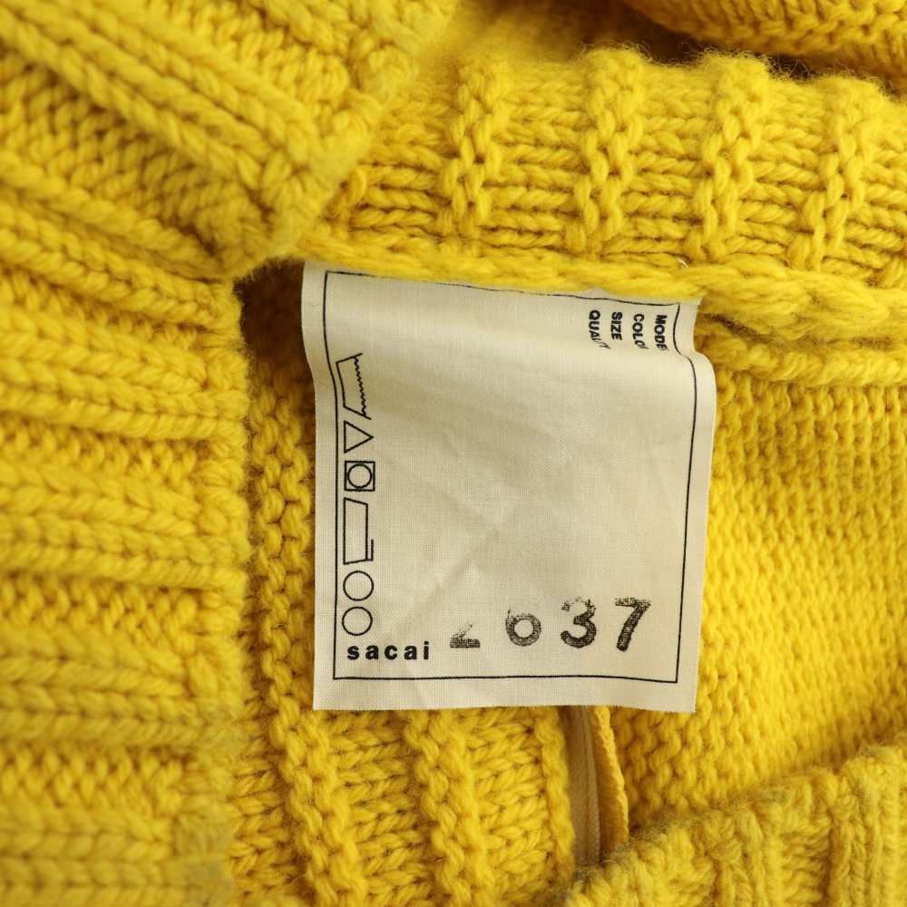 サカイ sacai ケーブル編みクルーネックプルオーバーニット セーター