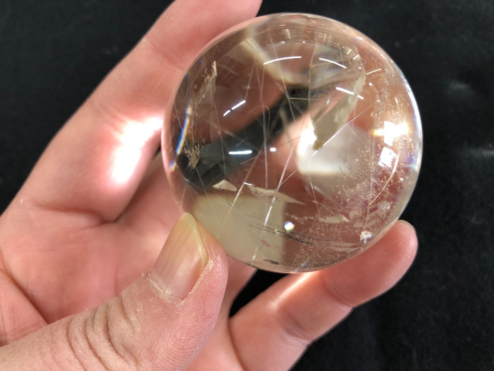 天然レインボールチルクオーツ丸玉BOX