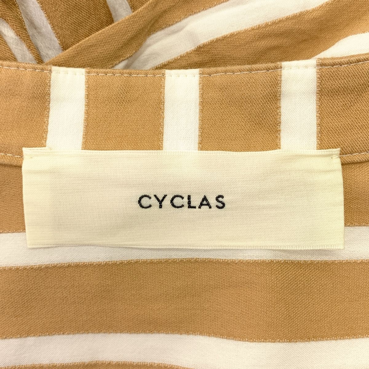 CYCLAS / シクラス | ストライプ バンドカラー シャツ ワンピース | 36