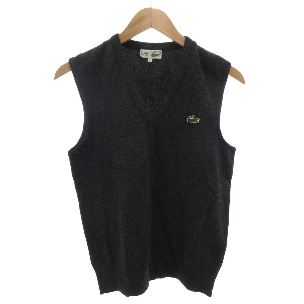 LACOSTE ベスト ラコステ LACOSTE ニットベスト 3 グレー Vネック ロゴ刺繍 /KR □GY61