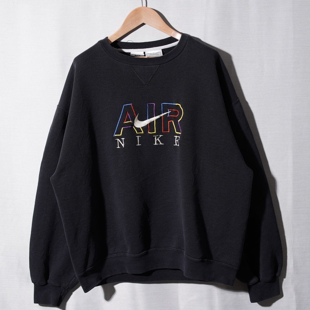 90s USA製 銀タグ ナイキ NIKE スウェット XL 相当 表記 M ブラック