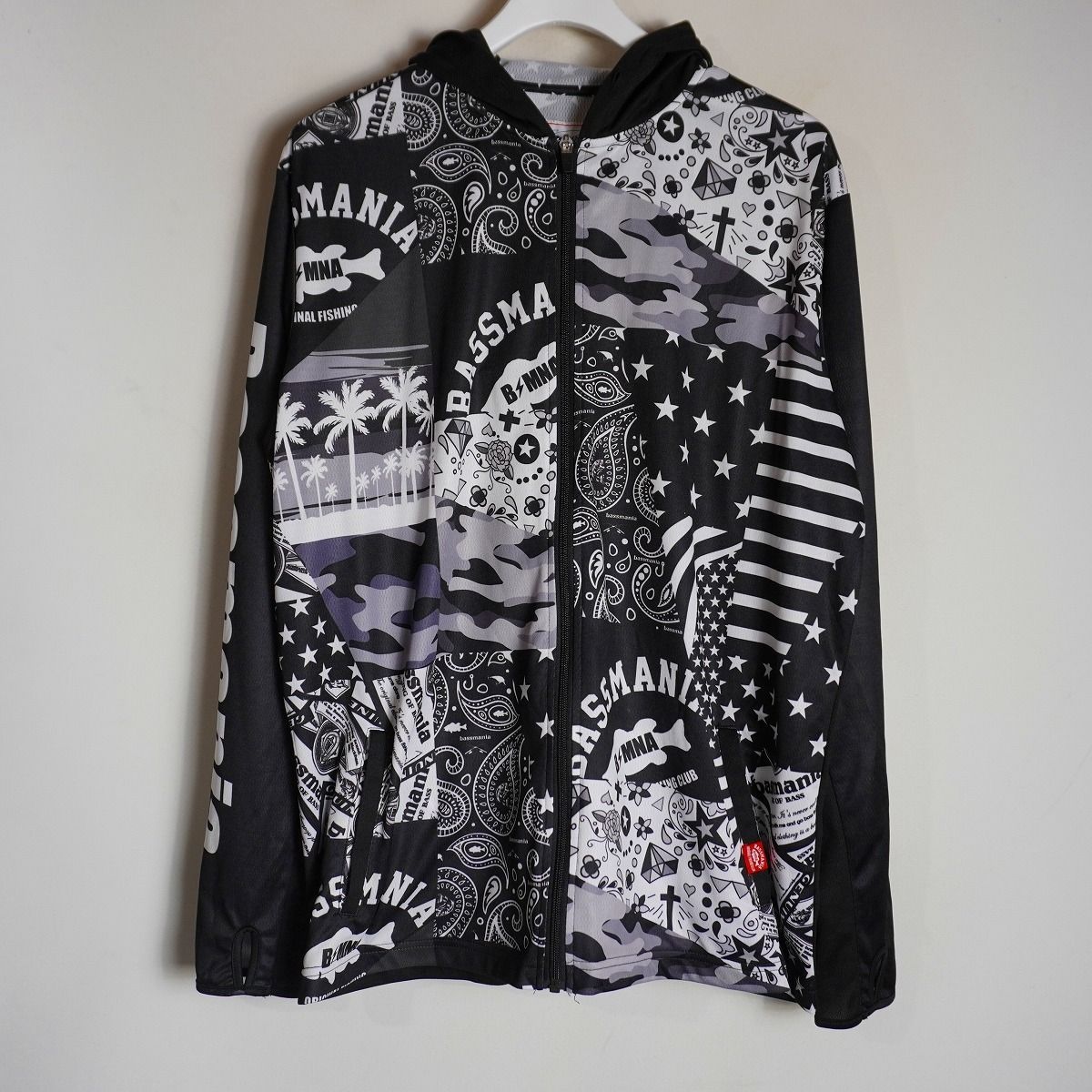 bassmania バスマニア UV Dry Rush フード付き ジップ アップ パーカー