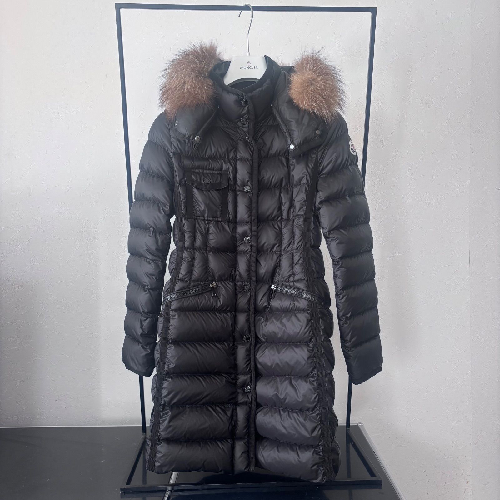 MONCLER☆HERMIFUR☆ブラック☆サイズ1☆高級フォックスファー