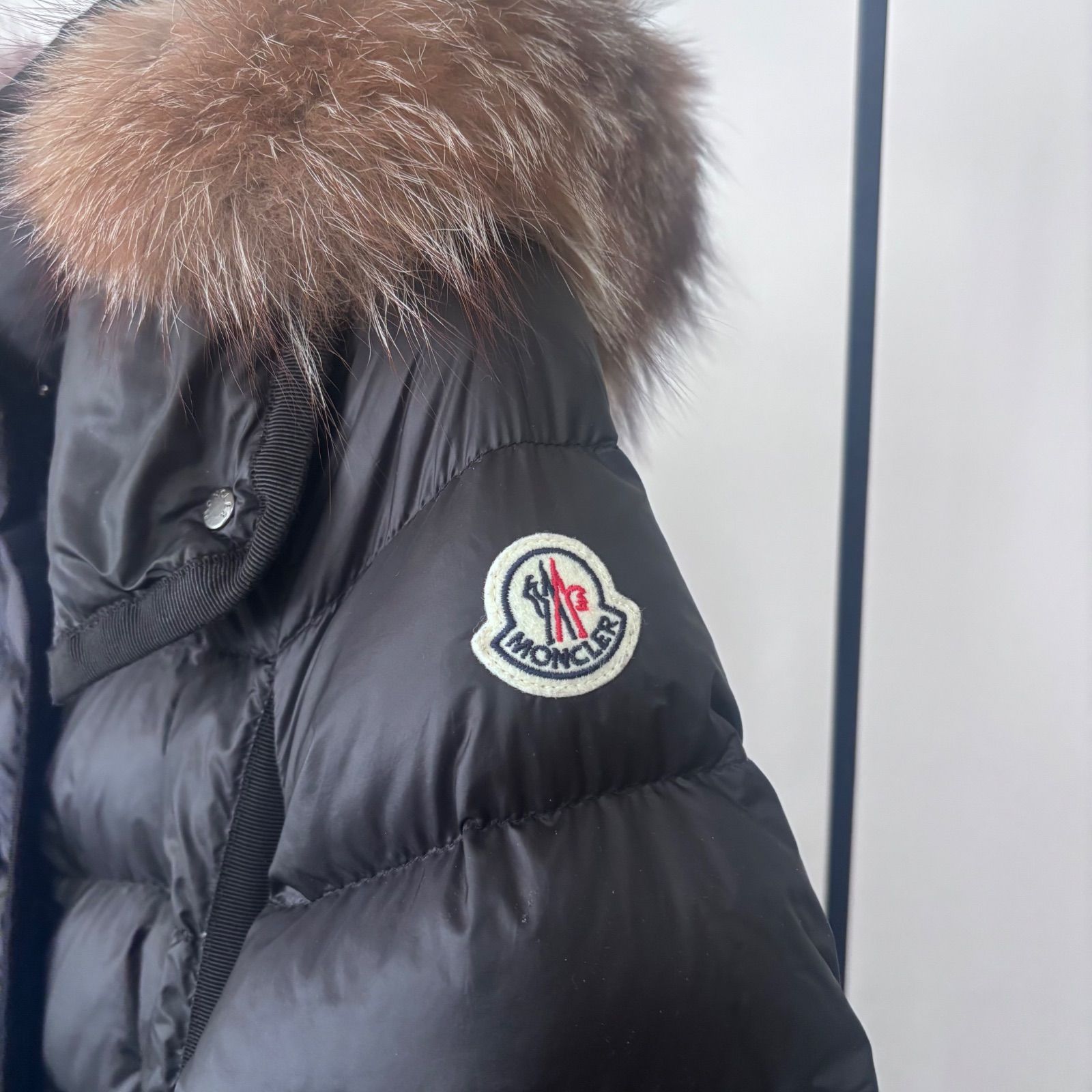 MONCLER☆HERMIFUR☆ブラック☆サイズ1☆高級フォックスファー