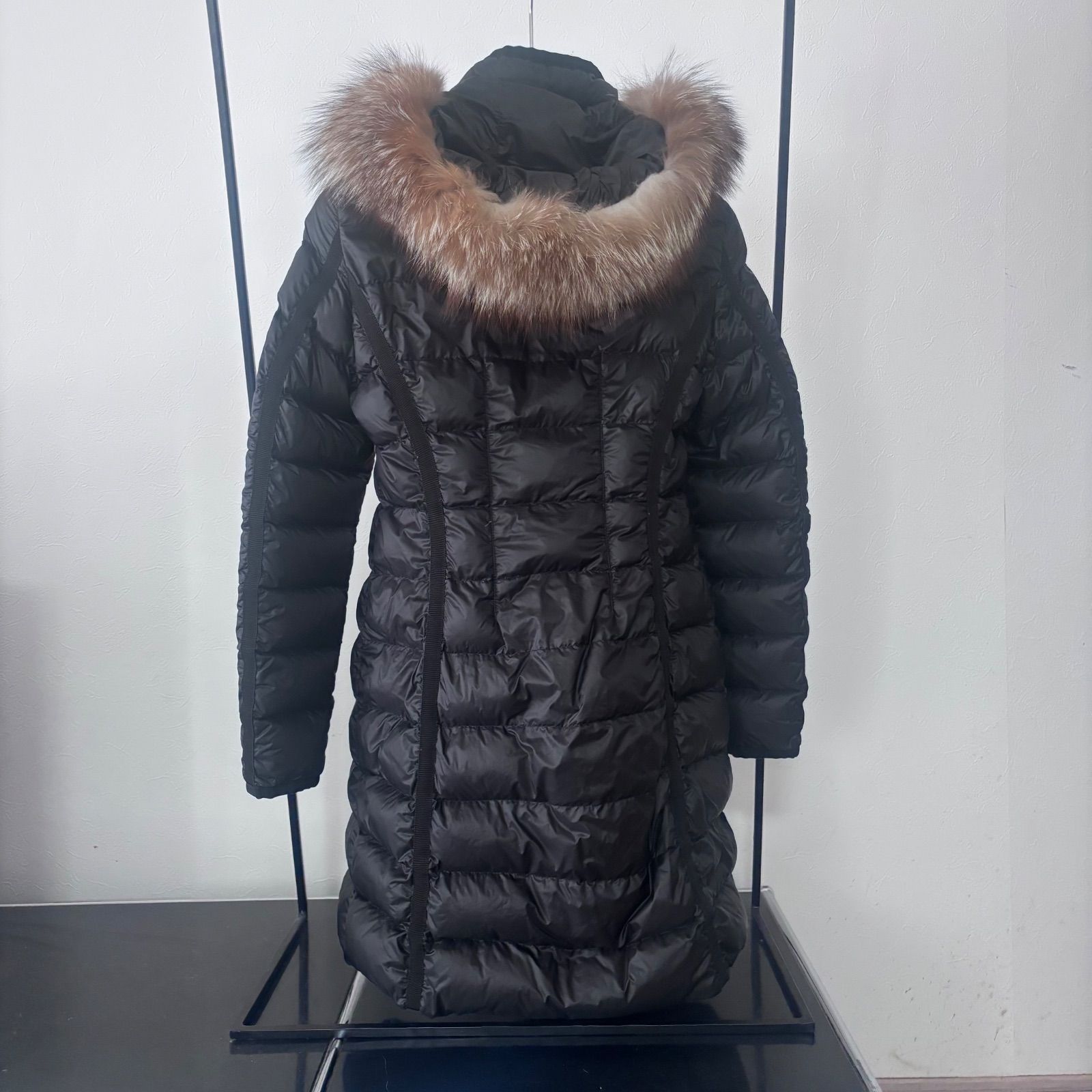 MONCLER☆HERMIFUR☆ブラック☆サイズ1☆高級フォックスファー 