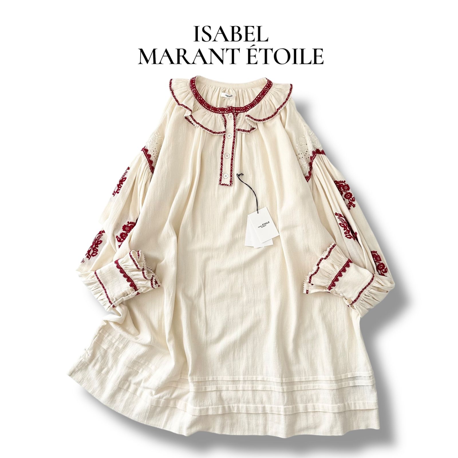 新品試着のみ!イザベルマランエトワール チュニック ワンピース S 新品 ISABEL MARANT ÉTOILE イザベルマラン エトワール エンブロイ