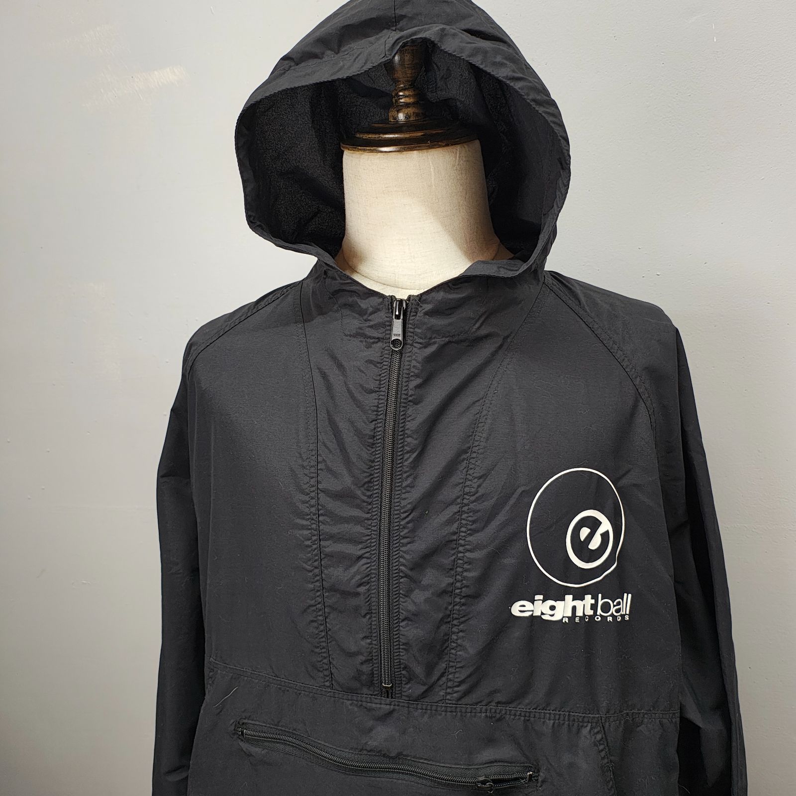 90s ナイロン アノラックジャケット ドローコード マウンテンパーカー スノボ 90s eight recrds XL アノラックパーカー ドローコード エイトレコード