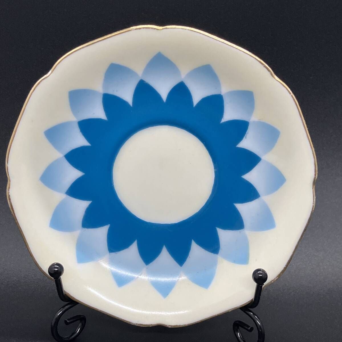 オールドニッポン デミタス 高台ペディスタル C&S 金彩 花文 オールド