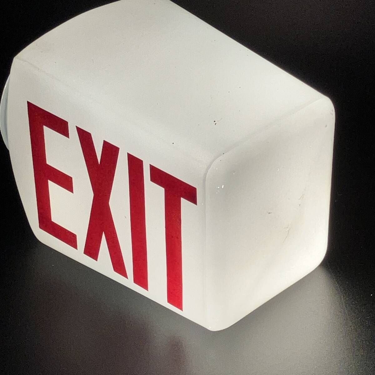 ガラスシェード ホワイト EXIT アンティーク ライト E26 シーリング + 