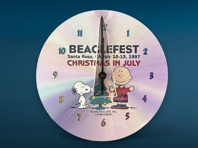 スヌーピー ピーナッツ 1997 ビーグルフェスト 壁掛け時計 500 345 シリアルナンバー 直径21 5 cm INP_G 07