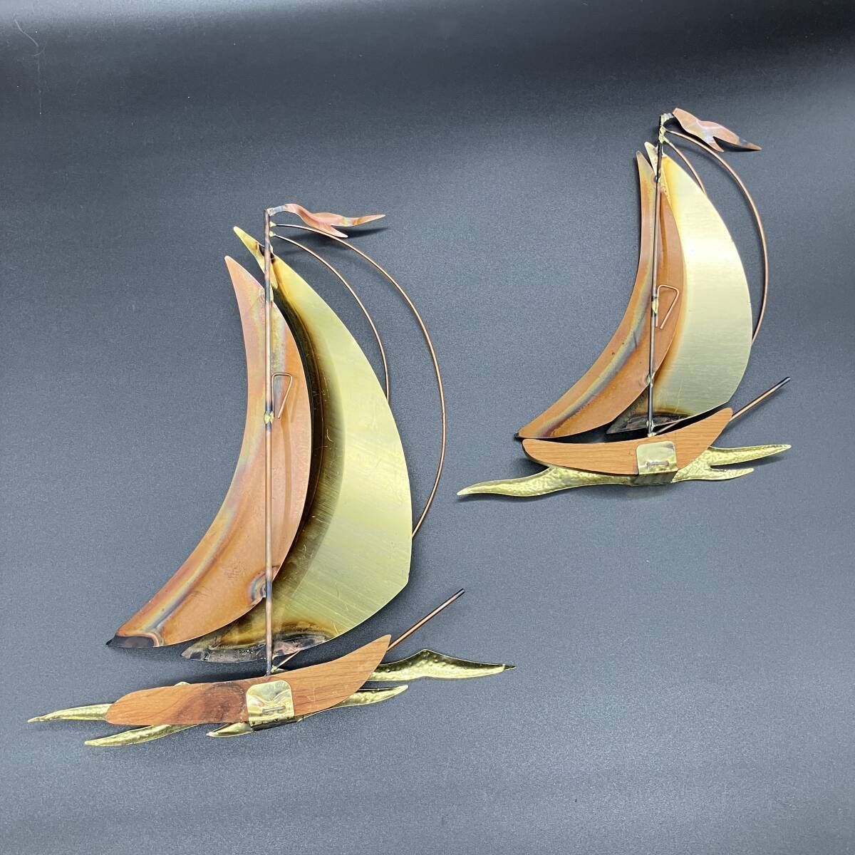 3627壁掛け ペア ウォールデコ セイルボート ヨット 60年代 3627壁掛け