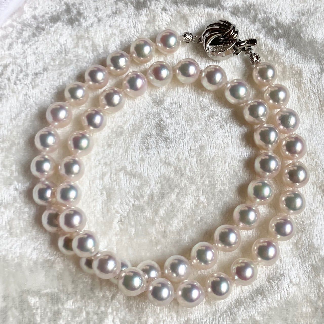 花珠 あこや真珠 ネックレス 8.0-8.5mm 45cm silver 鑑別書付き z18