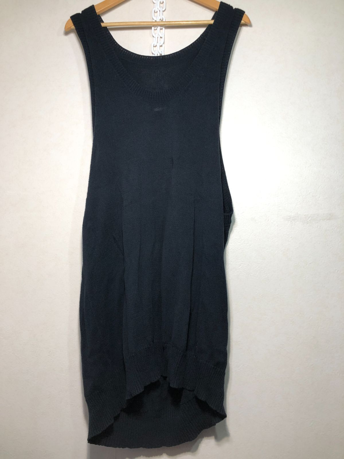 511082 Y's ノースリーブ ロング ニット 2 タンク ワンピース