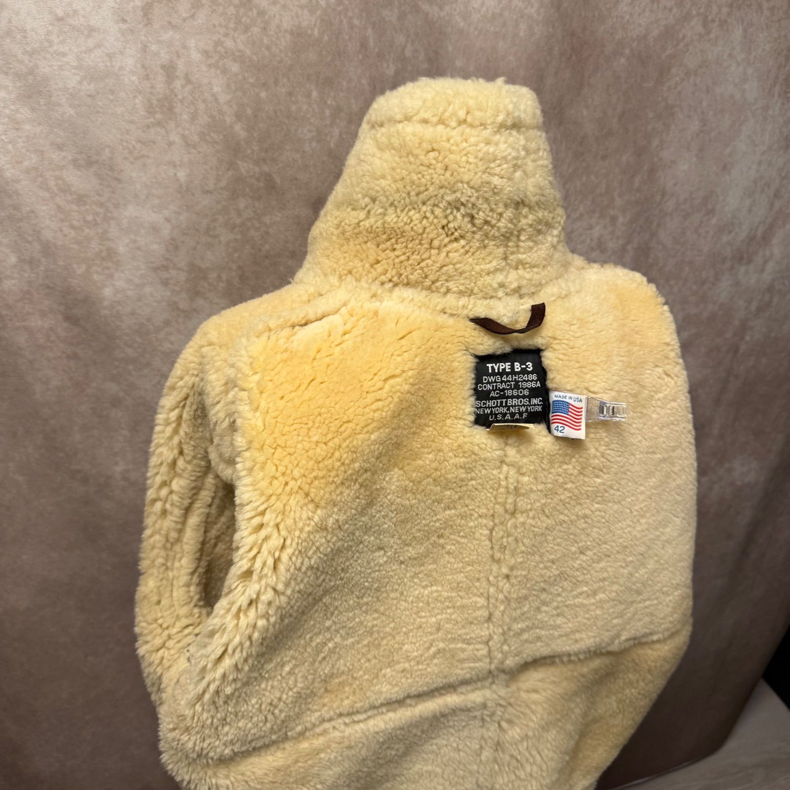 SCHOTT B-3 ムートン フライトジャケット ヴィンテージ 42 XL相当