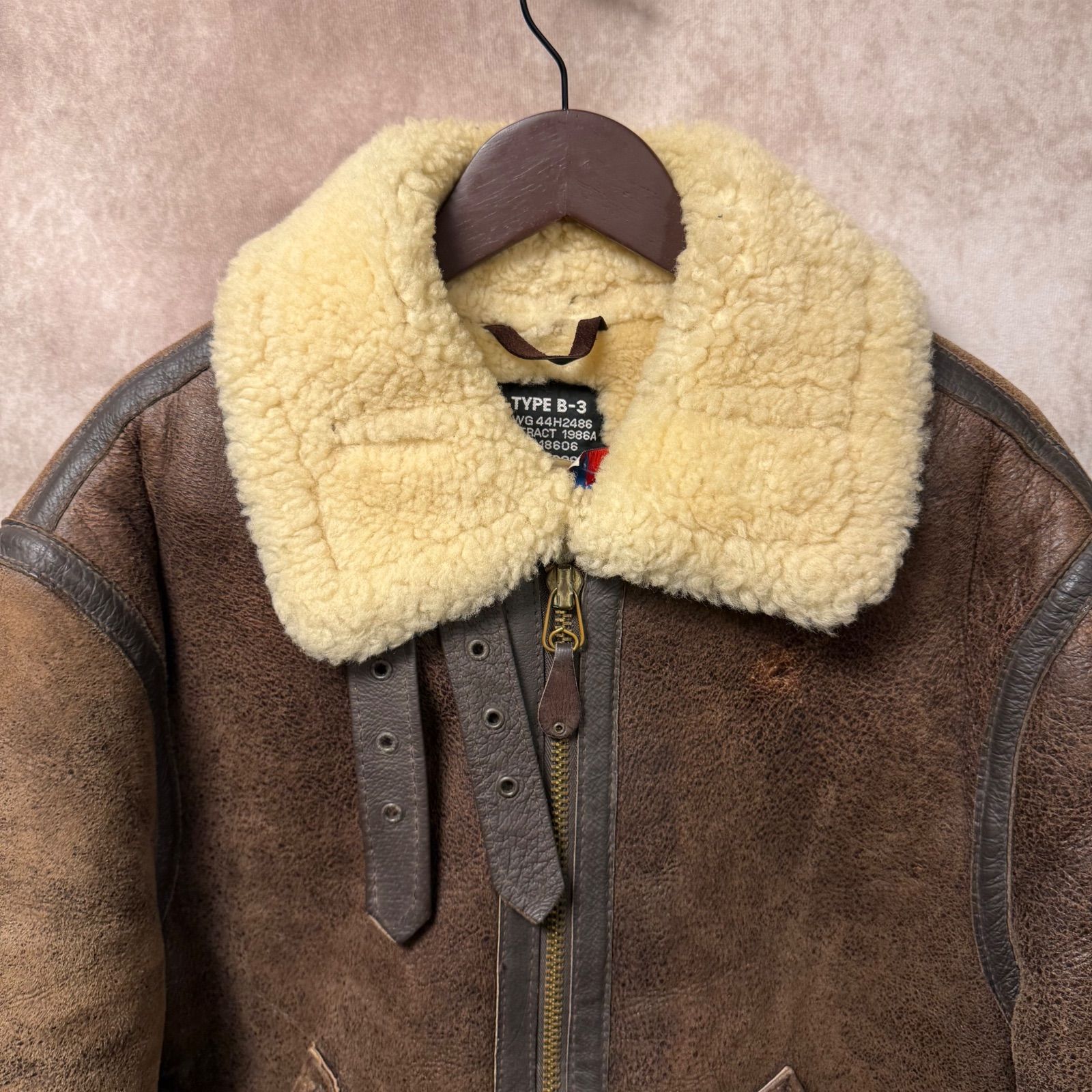 SCHOTT B-3 ムートン フライトジャケット ヴィンテージ 42 XL相当