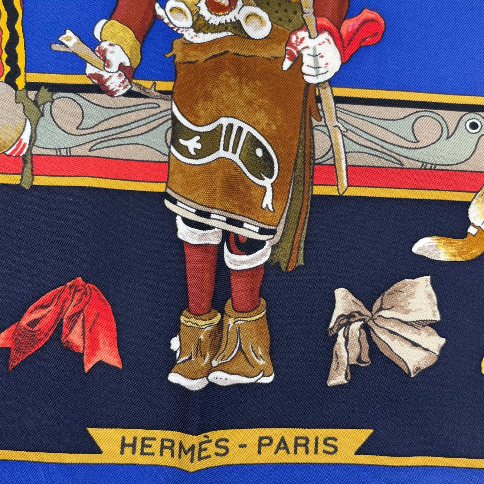 極美品 HMERES エルメス カレ90 Kachinas カチナ 民族 スカーフ