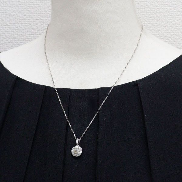 田崎真珠 Pt900/ Pt850 ダイヤモンド ペンダントネックレス 1.03ct D0
