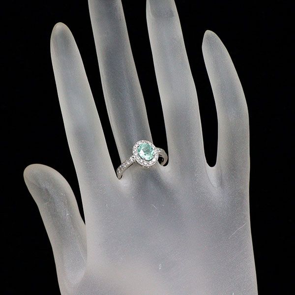 Pt900 パライバトルマリン ダイヤモンド リング 0.99ct D0.47ct Pt900 パライバトルマリン ダイヤモンド リング 0.99ct D0.47ct