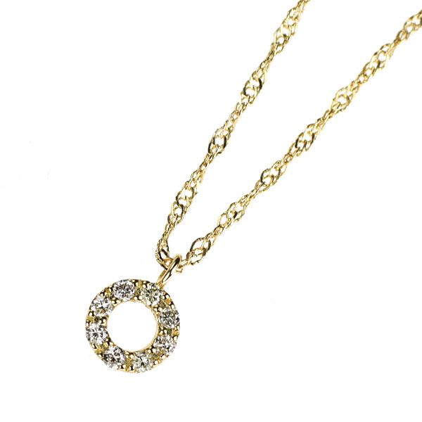 アガット/agete K18YG ダイヤモンド ペンダントネックレス 0.05ct