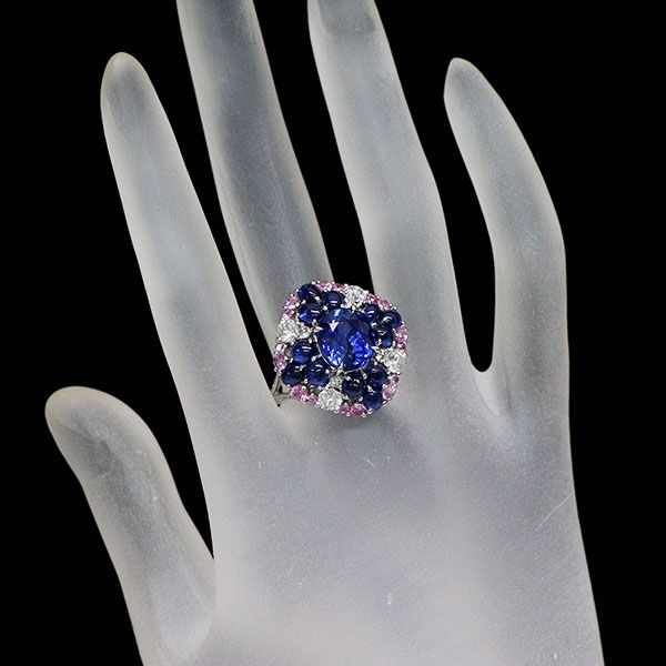 Pt900 サファイア ダイヤモンド リング 5.20ct S4.93ct D1.13ct - メルカリ