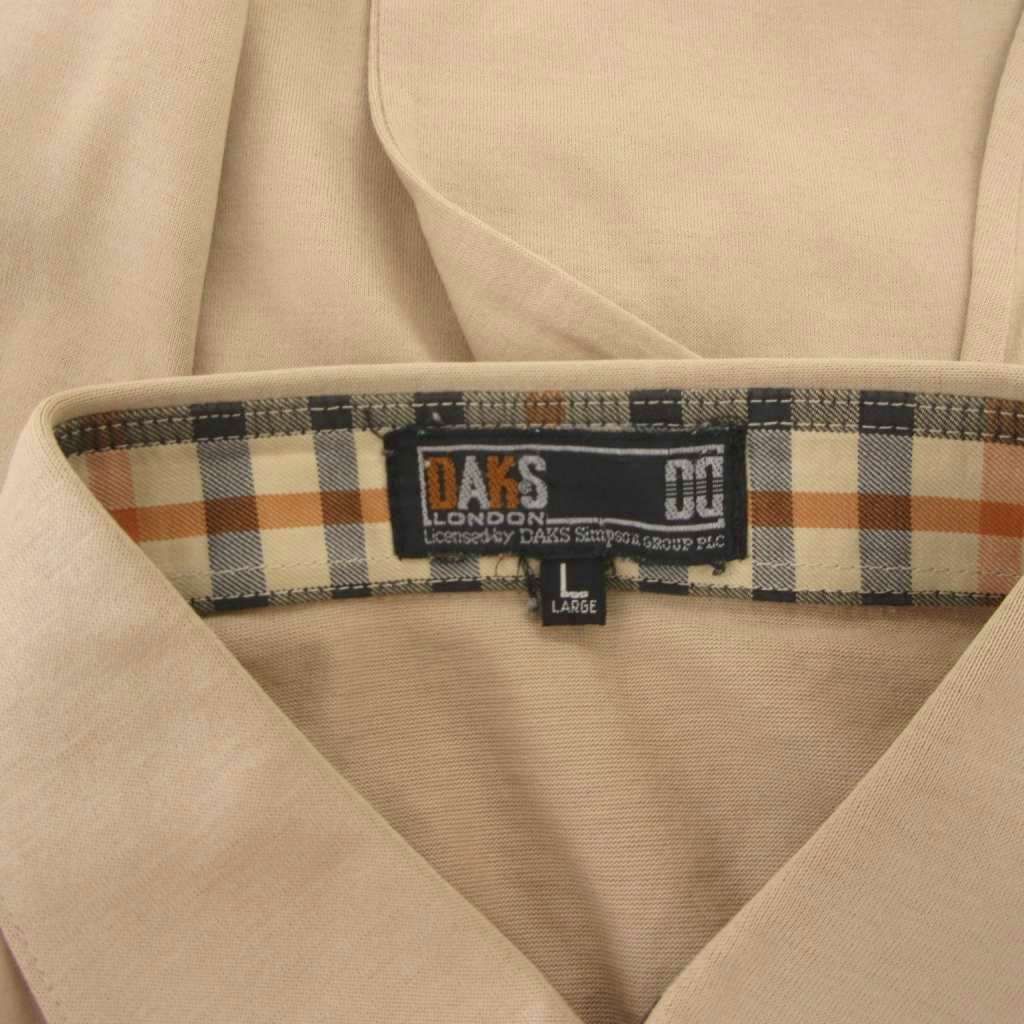 DAKS(ダックス) ☆メンズ長袖ポロシャツ　ベージュ Lサイズ ダックス DAKS 美品 ポロシャツ L ベージュ 長袖 レギュラーカラー