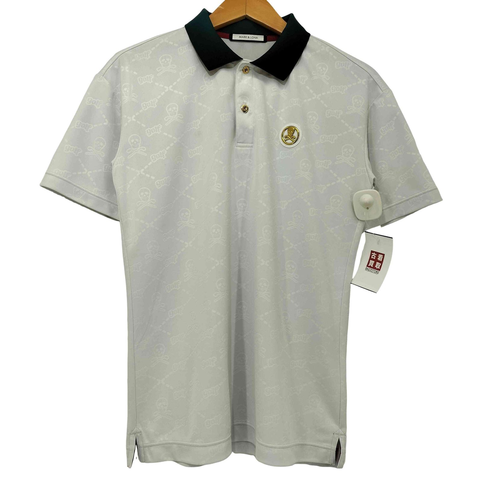 マークアンドロナ MARK＆LONA Ruler Polo 総柄 エンボス加工 ロゴ