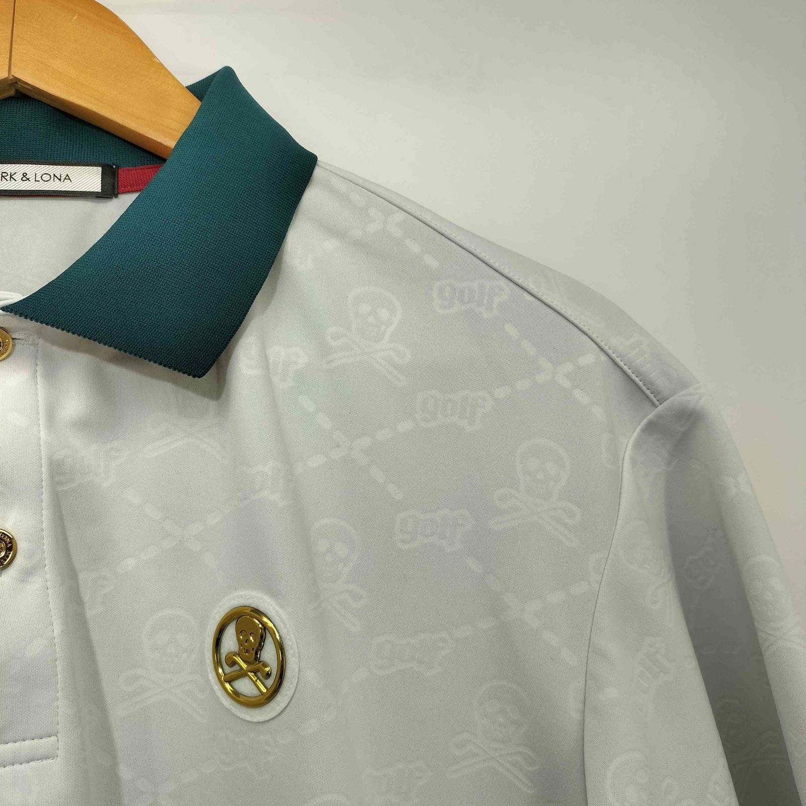 マークアンドロナ MARK＆LONA Ruler Polo 総柄 エンボス加工 ロゴ