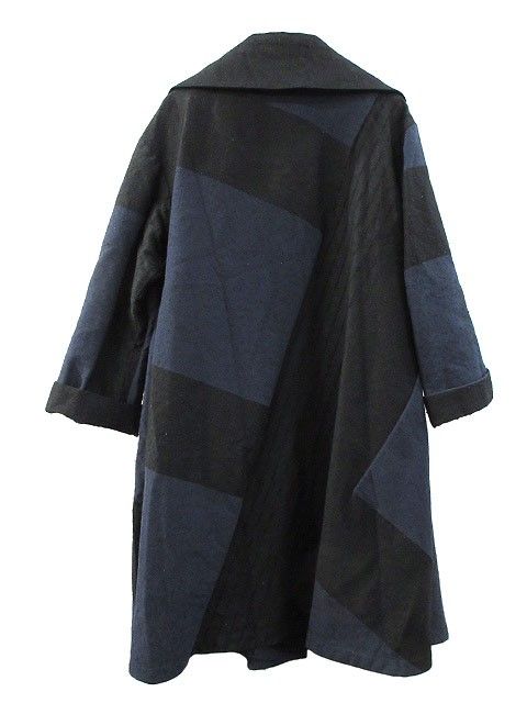 ジウ 慈雨 コート 変形 切替 40 アウター 上着 ブラック 黒 ネイビー