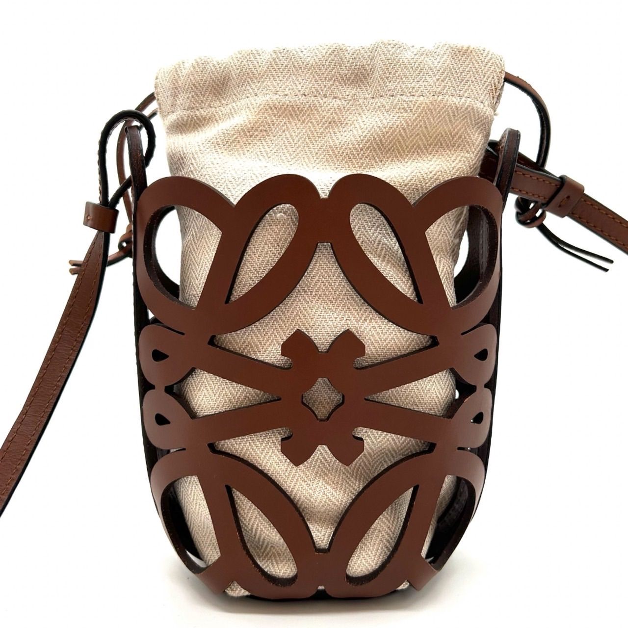 LOEWE ロエベ アナグラム カットアウト ポケット レザー ショルダー