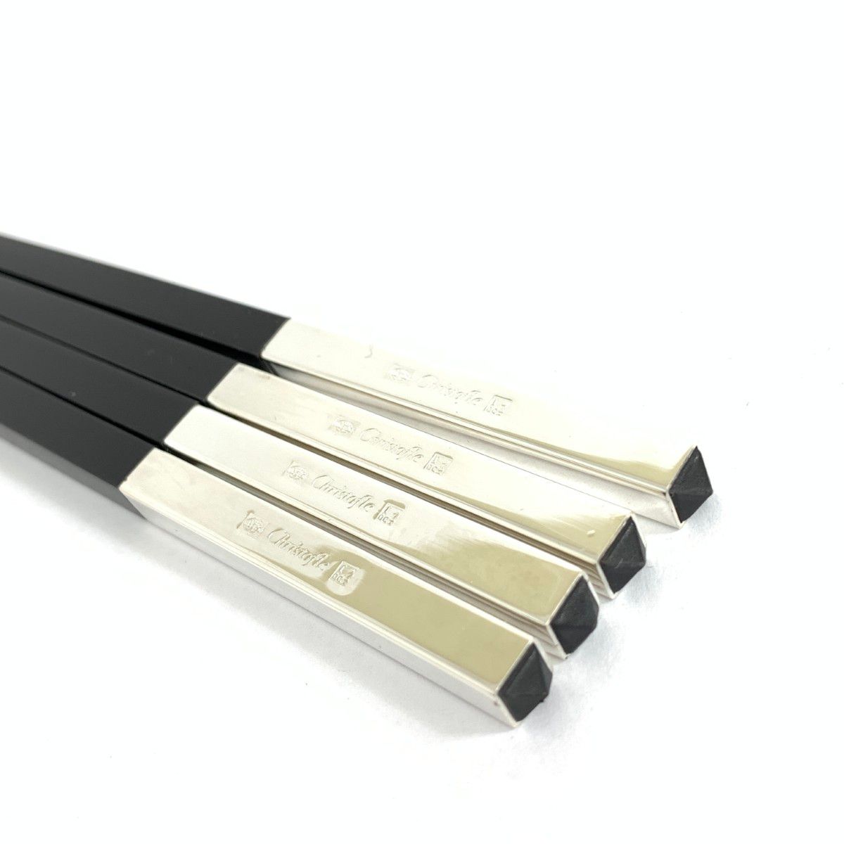 Christofle クリストフル 箸2客セット ブラック/シルバーカラー ユニ
