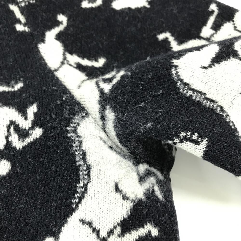 パーリーゲイツ セーター ネイビー×白 ポニー柄 ウール100％ ニット