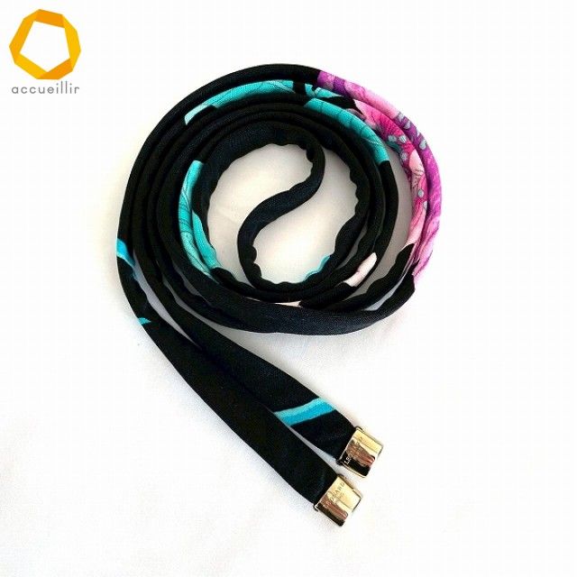 anc レオナール LEONARD ワンピース 38 黒 ピンク系 マルチ 花柄