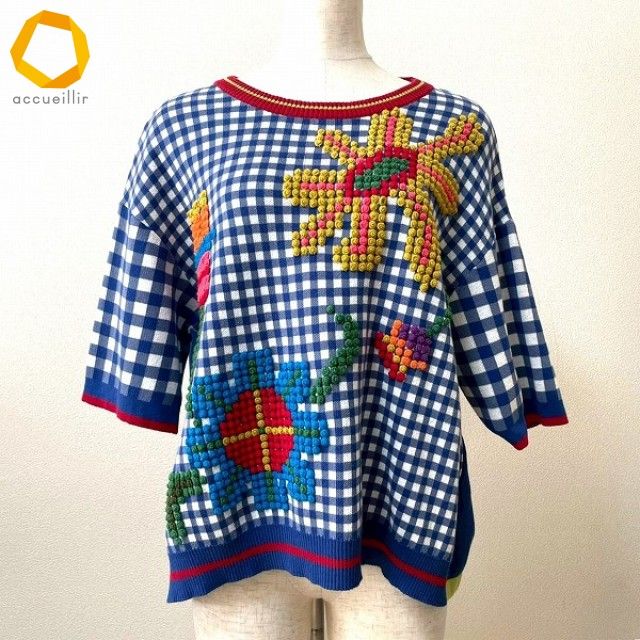 snc アルベロベロ ALBEROBELLO オレボレブラ カットソー 青 白 ニット