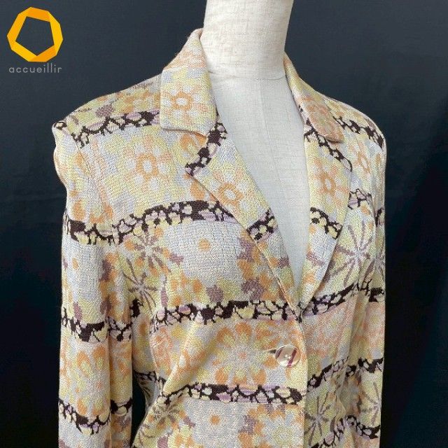 美品 ミッソーニ ウールジャケット モヘヤ混 オレンジタグ 大きいサイズ 42 美品 ミッソーニ ウールジャケット モヘヤ混 オレンジタグ 大きい