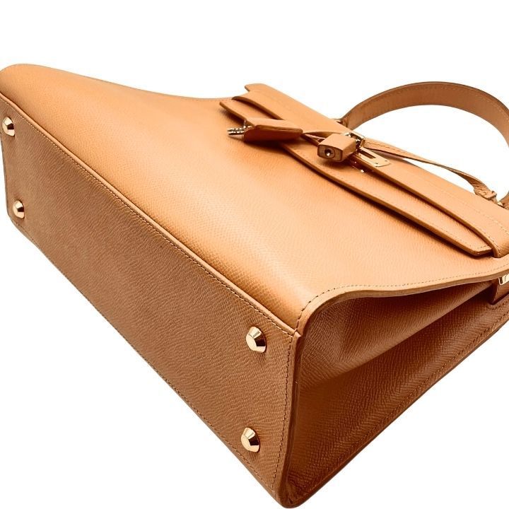 美品 CELLERINI チェレリーニ ハンドバッグ キャメル パドロック