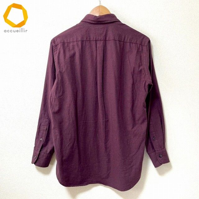 anc マッキントッシュ MACKINTOSH 長袖シャツ M ボルドー 刺繍 ボタン