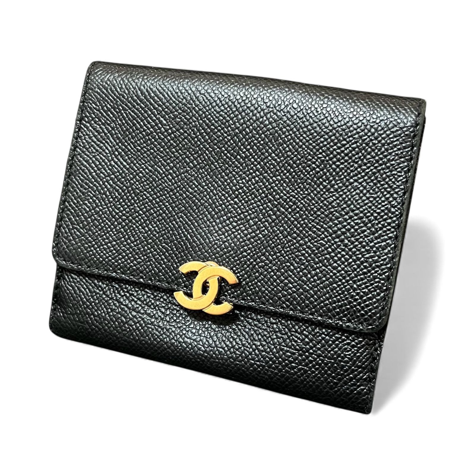 CHANEL シャネル キャビアスキン Wホック 二つ折り財布 【公式通販】